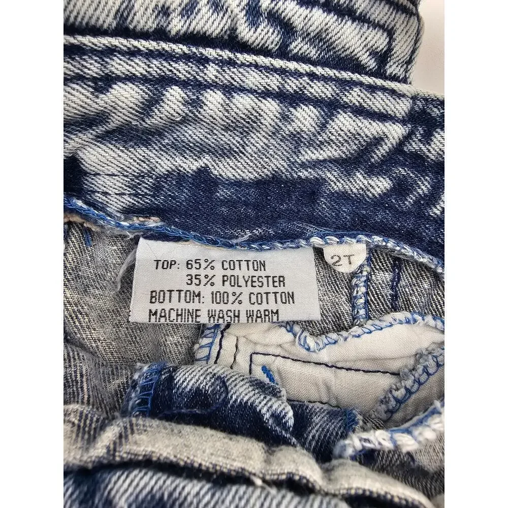 Vintage Body Gear Acid Wash Kids Size 2T Denim Overalls